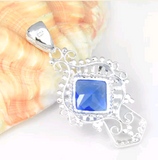 Silver, blue topaz pendant