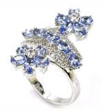 Silver, tanzanite size 8