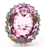 Silver, pink kunzite size 8.5