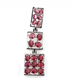 Silver, raspberry rhodolite pendant