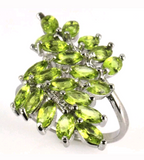 Silver, peridot size 9