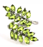 Silver, peridot size 9