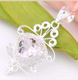 Silver, pink kunzite pendant