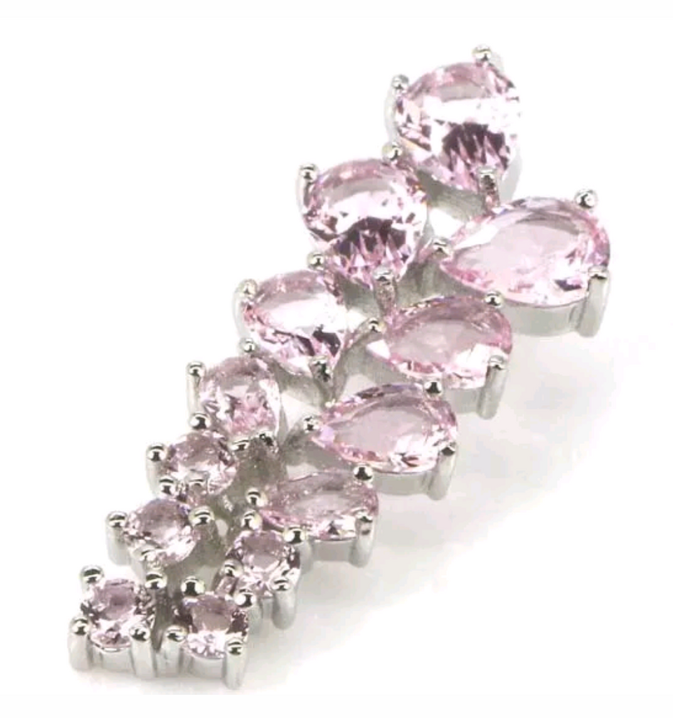 Silver, pink kunzite pendant