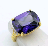 18k gold plated, amethyst size 7.5