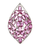 Silver, pink tourmaline size 9.5