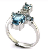 Silver, london blue topaz 6.5