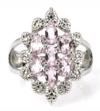 Silver, pink kunzite size 7