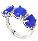 Silver, real sapphire size 8