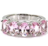 Silver, pink kunzite size 8
