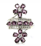 Silver, purple sapphire size 8