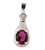 Silver, pink tourmaline pendant