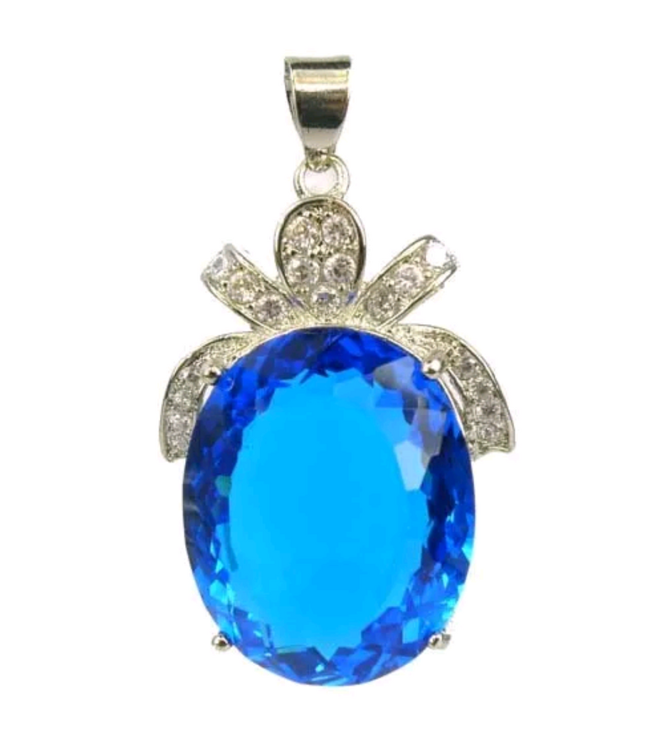 Silver, blue topaz pendant