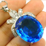 Silver, blue topaz pendant