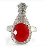 Silver, real ruby size 7.5