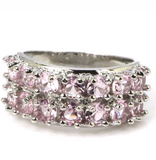 Silver, pink kunzite size 7
