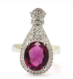 Silver, pink tourmaline size 7.5