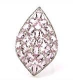 Silver, pink kunzite size 8.5