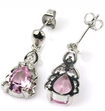 Silver, pink kunzite earrings