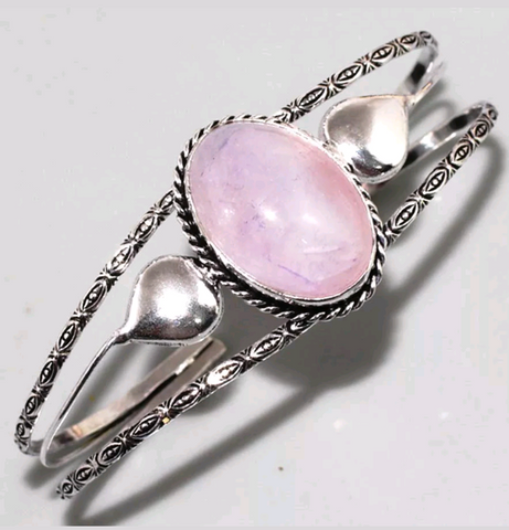 Silver, pink quartz