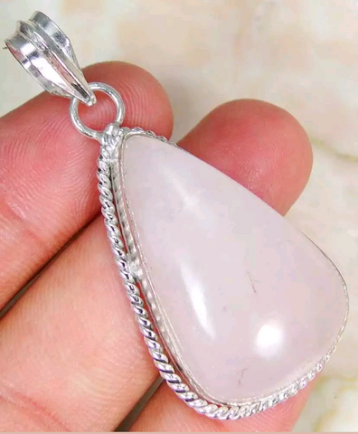 Silver, pink quartz