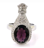 Silver, purple sapphire size 7.5