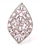 Silver, pink kunzite size 7