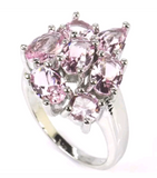 Silver, pink kunzite size 7.75
