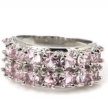 Silver, pink kunzite size 7