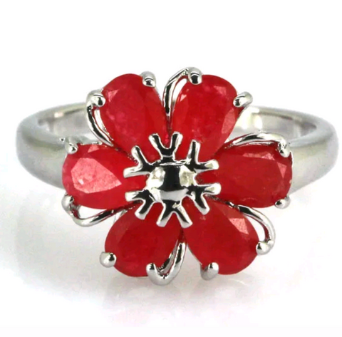 Silver, real ruby size 7