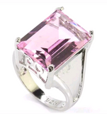 Silver, punk kunzite size 8.5