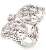 Silver, pink kunzite size 8