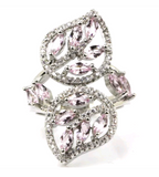 Silver, pink kunzite size 8