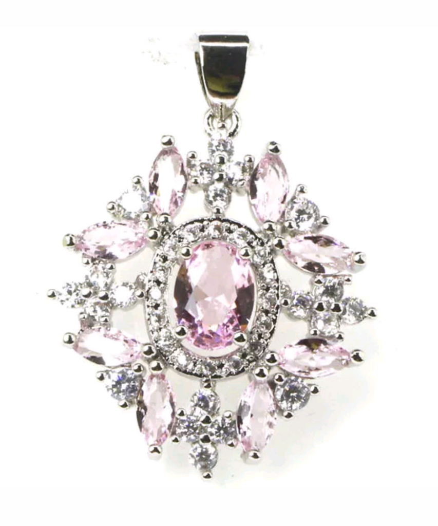 Silver, pink kunzite