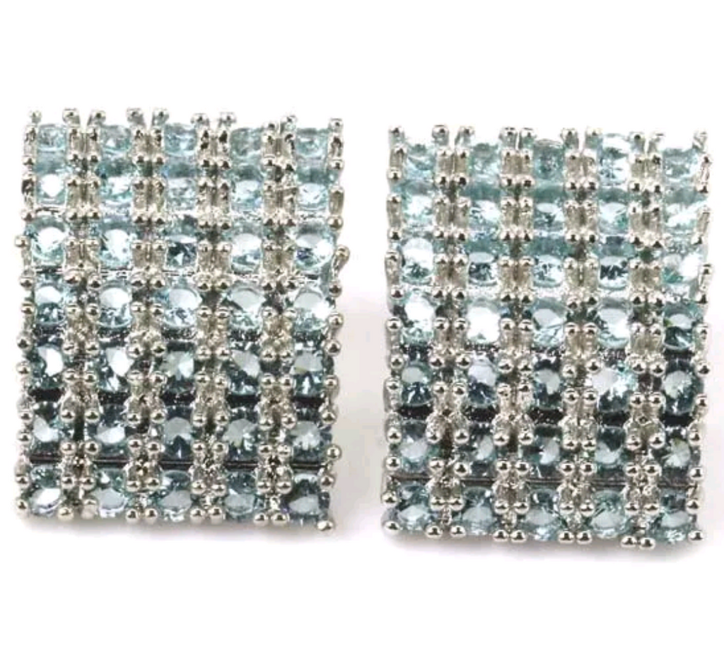 Silver, sky blue topaz