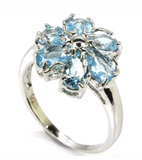 Silver, blue topaz size 7.75