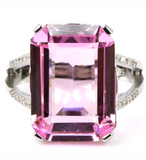 Silver, pink kunzite size 7.5