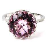 Silver, pink kunzite size 8