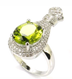 Silver, peridot size 8