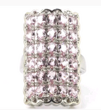 Silver, pink kunzite size 7