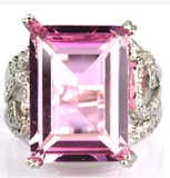 Silver, pink kunzite size 9
