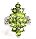 Silver, peridot size 7