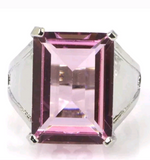Silver, pink kunzite size 7.75