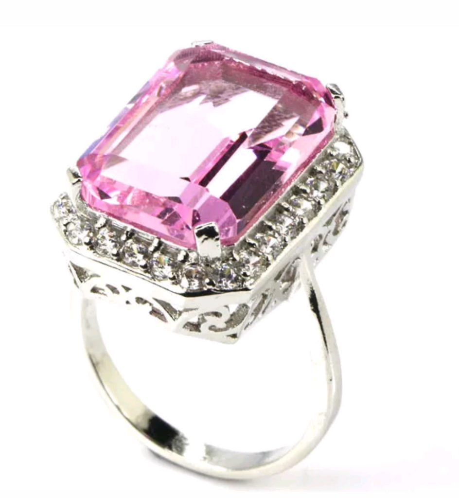 Silver, punk kunzite size 8.5