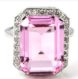 Silver, punk kunzite size 8.5