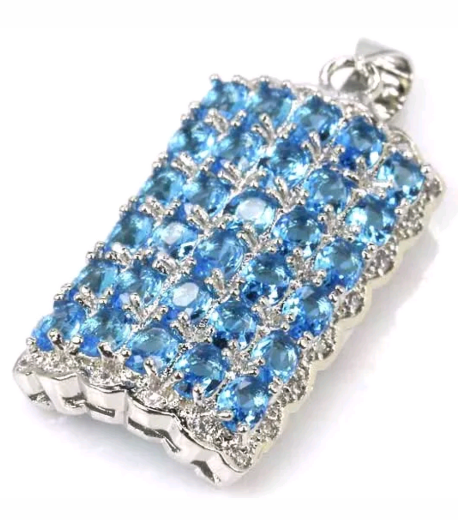 Silver, blue topaz