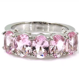 Silver, pink kunzite size 8