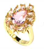 Gold plated, pink kunzite size 7