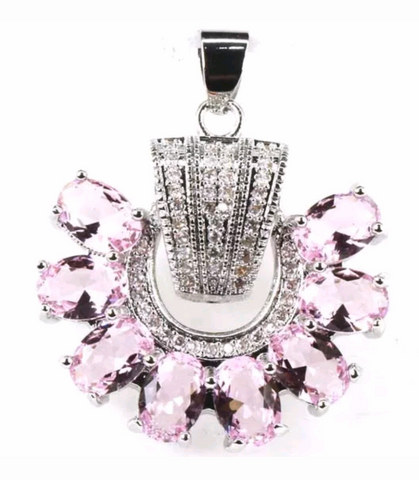 Silver, pink topaz pendant