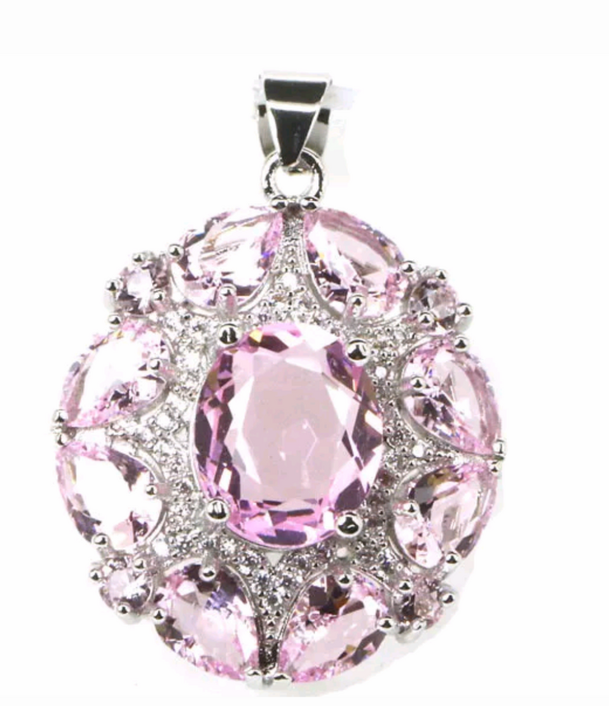 Silver, pink kunzite
